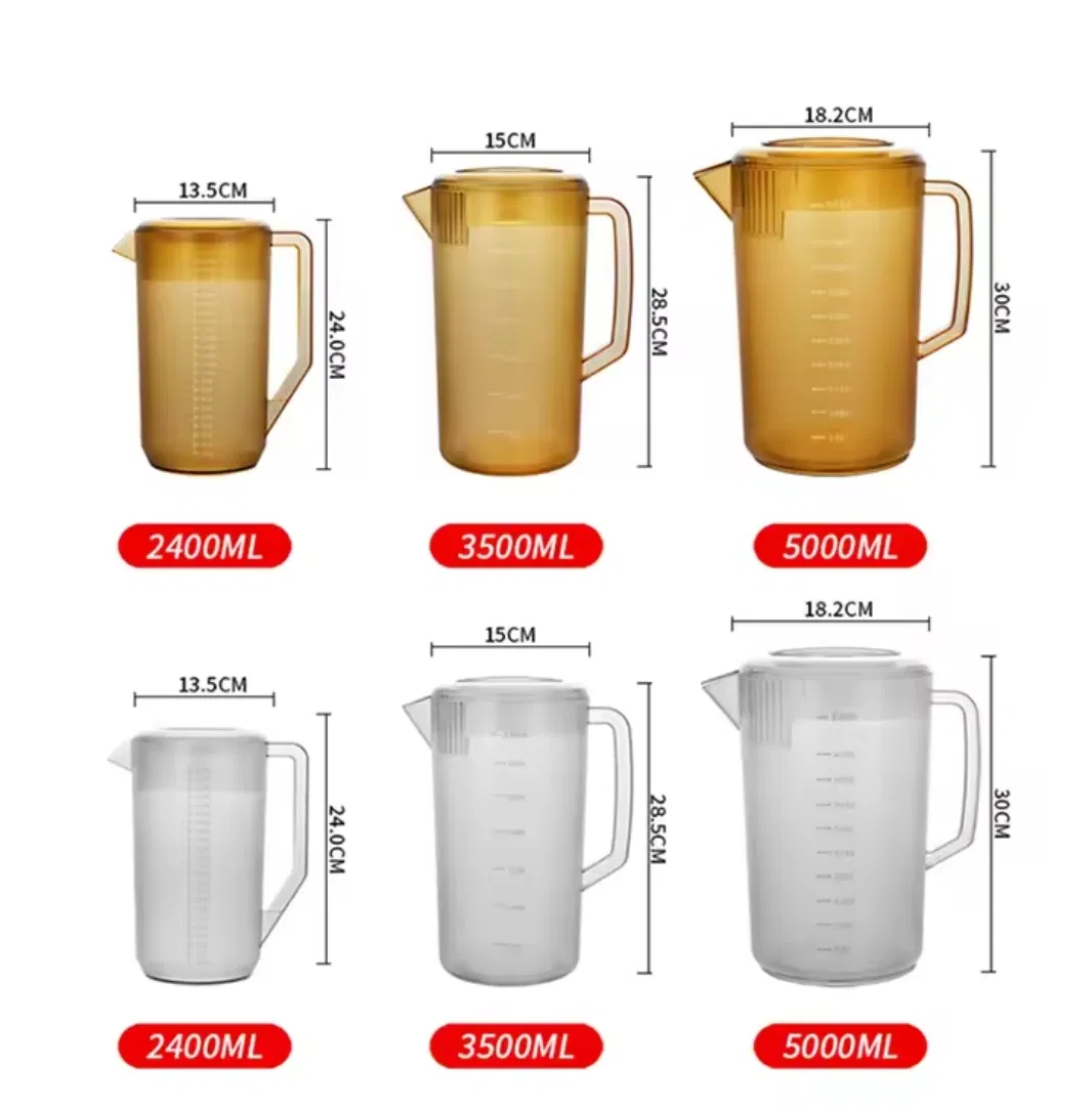 PC Cold Water Bottle Acrylic Frosted with Graduated Juice Jug Heat-Resistant Large-Capacity Plastic Commercial Drop-Resistant Cool Water Bottle