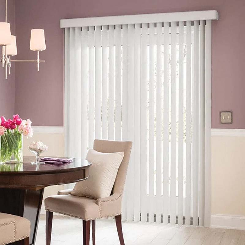Commercial Grade Vertical Blinds Slat Light Filtering Darkening Perfect for Living Room