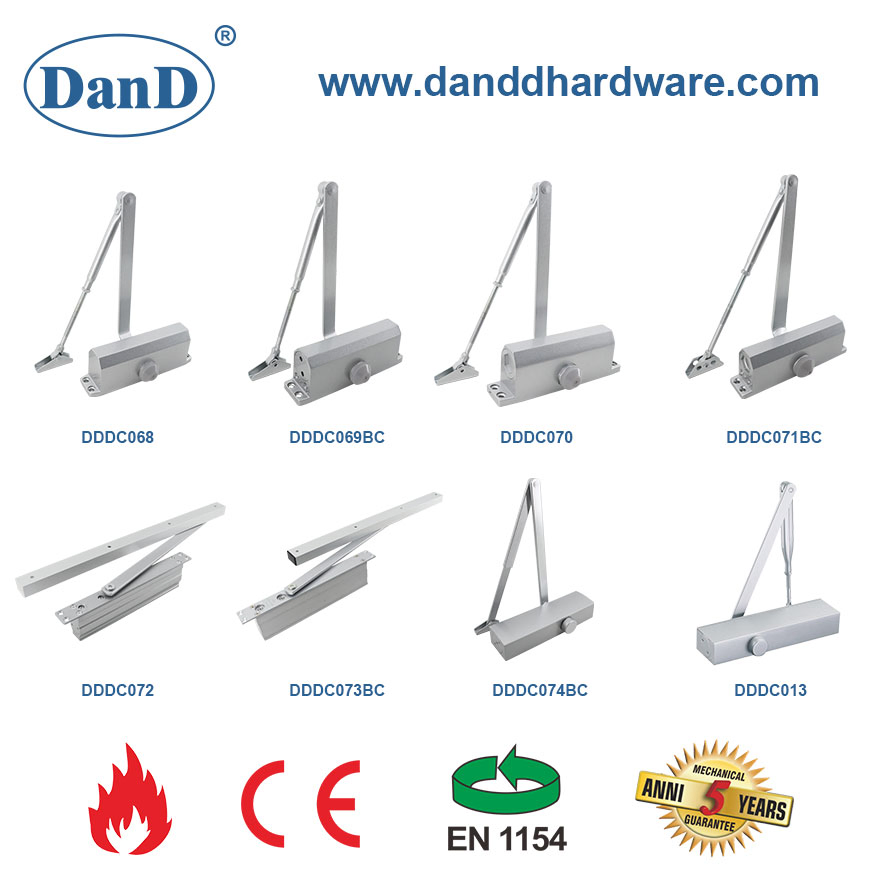 CE En1154 Adjustable Automatic Aluminium Door Closer for Fireproof Steel Doors