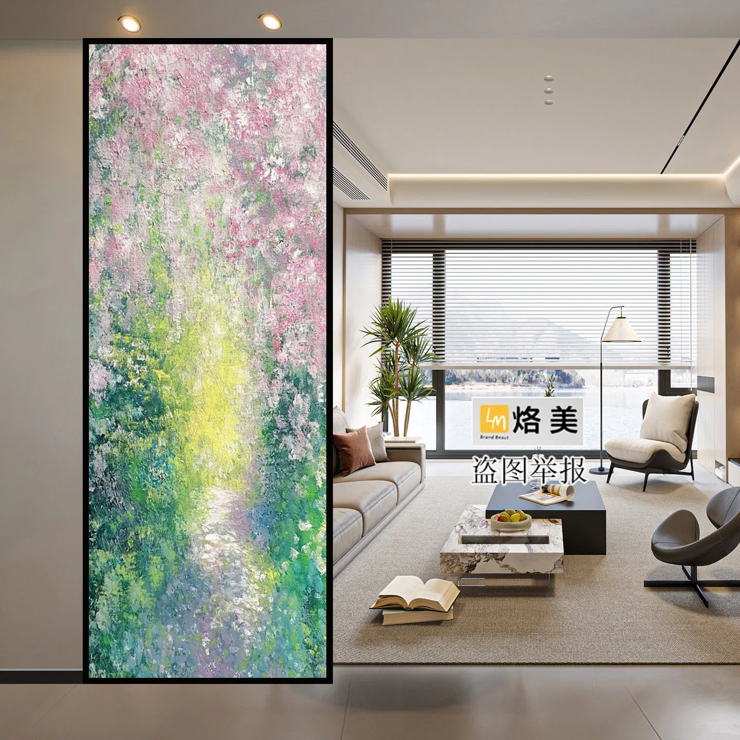 Oil Painting, Stained Glassentryway of The Residenceliving Room Partition Screencustomization