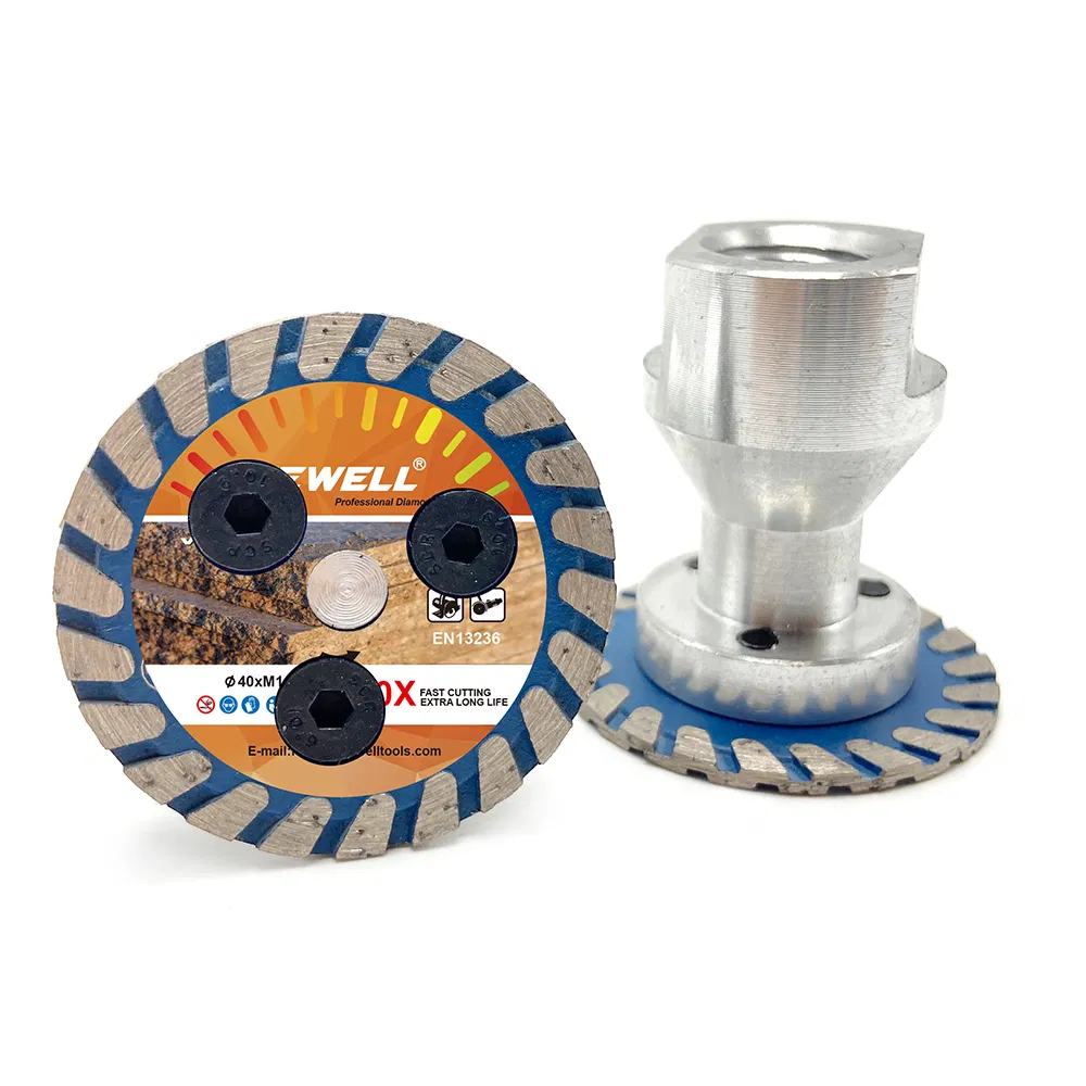 40mm M14 Aluminum Flange Hot Press Turbo Saw Blade Diamond Disc for Manual Granite Concrete Cutting