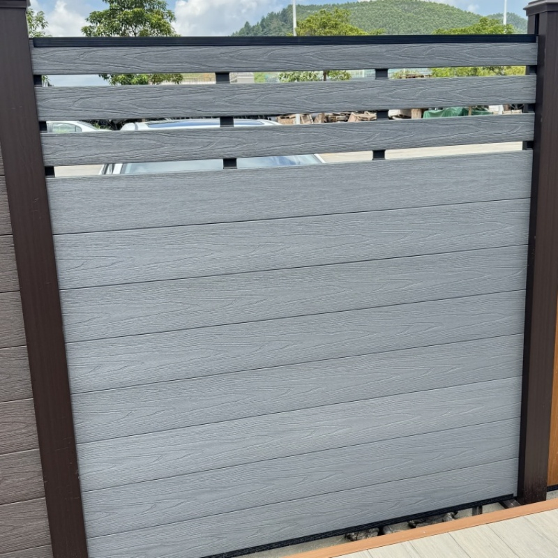 6outdoor Garden Privacy Wood Plastic Composite Temporary Fence WPC Balcony Wooden Fencing