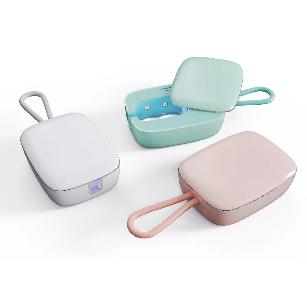 Hot Sale Portable UVA UVC Toothbrush Sterilizer with Fan Mini Toothbrush Sterilization Box Toothbrush Holder Christmas Gift