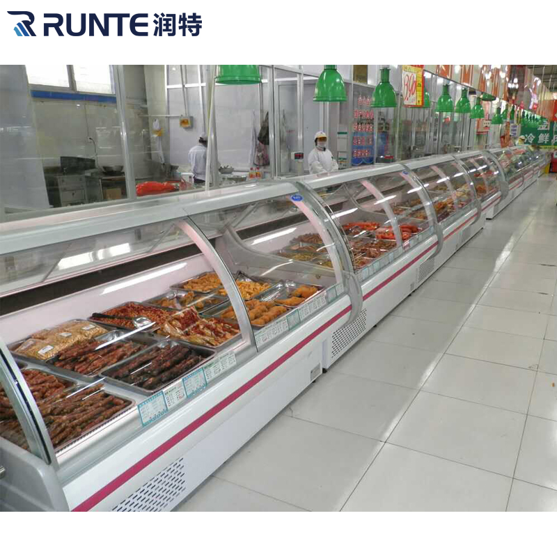 Refrigerated Delicatessen Freezer Refrigeration Counter Deli Showcase for Supermarket Display Cooler