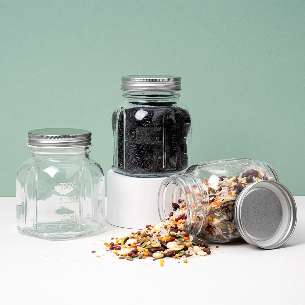 Стеклянные банки для сыпучих продуктов с герметичной крышкой, 350мл