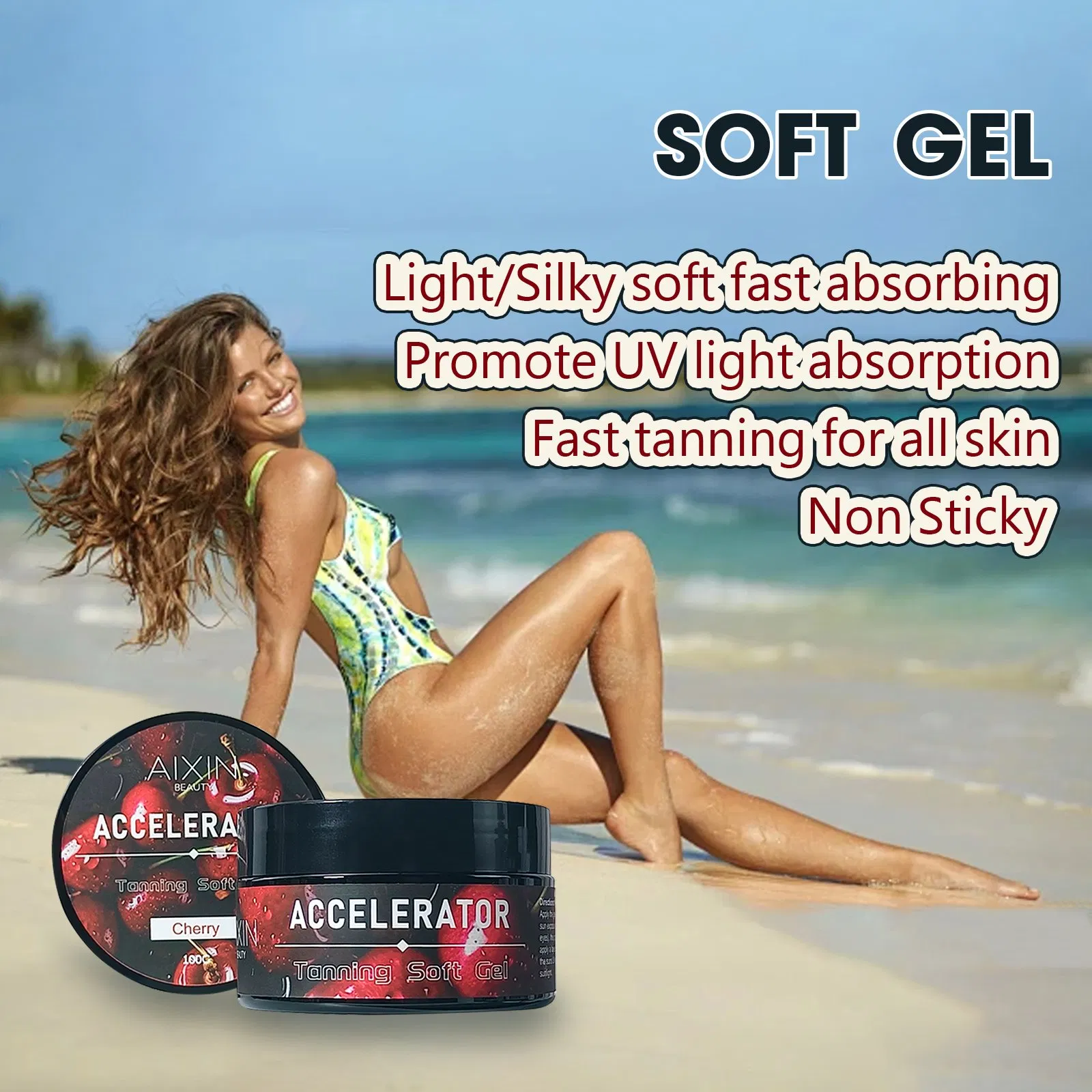 Beauty Cosmetics Skin Care Tan Accelerator Dark Intensive Tanning Cherry Tanning Gel