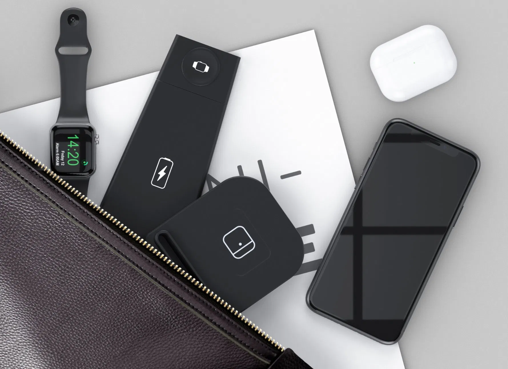 Magnetic and detachable design 3 in 1fast wireless charger dock station for mobile phone/smart watch/earphone