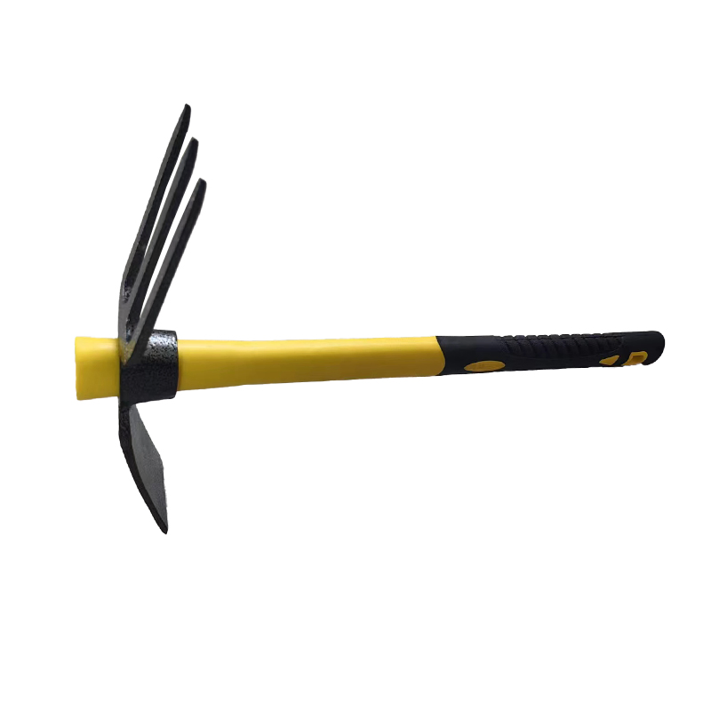 Two-End Hoe Plastic Handle Three-Tooth Fork Hoe Garden Tool Soil Turning Tool