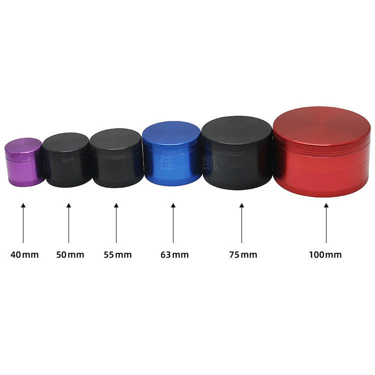 4-Layer Zinc Alloy 40mm 45mm 50mm 63mm 75mm Smoke Grinder for Smoking Accessories