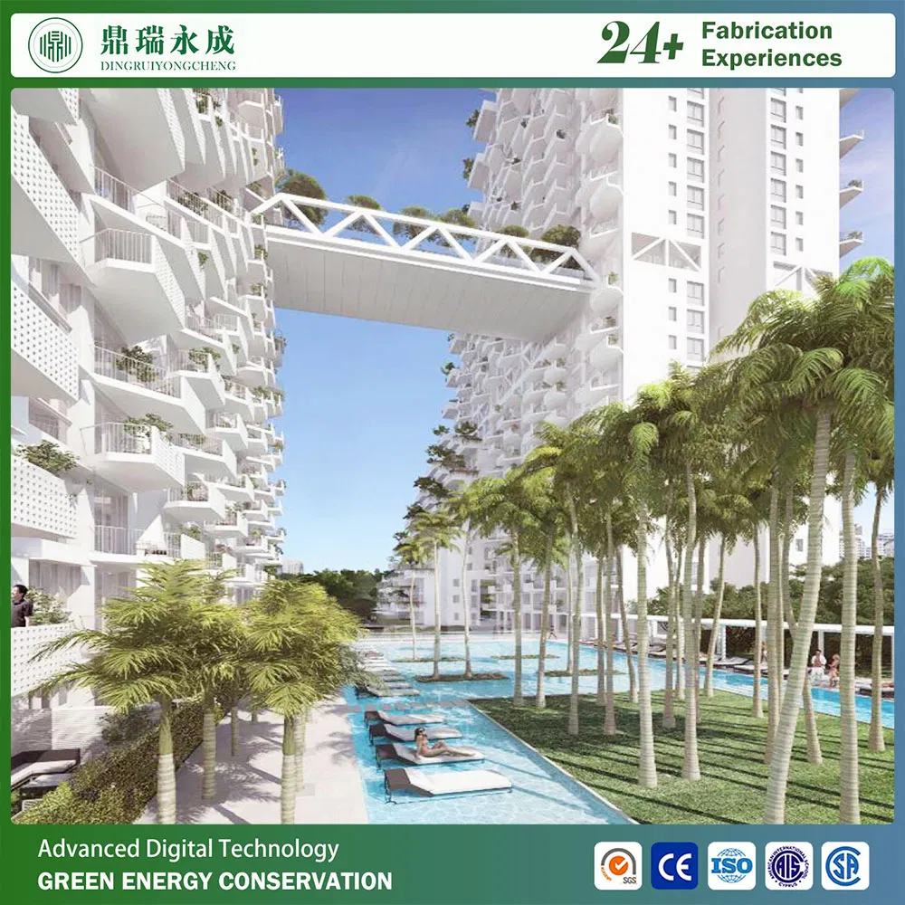 CE Certified Prefabricated High-Rise Steel Structure Resort Hotel with H-Section Steel