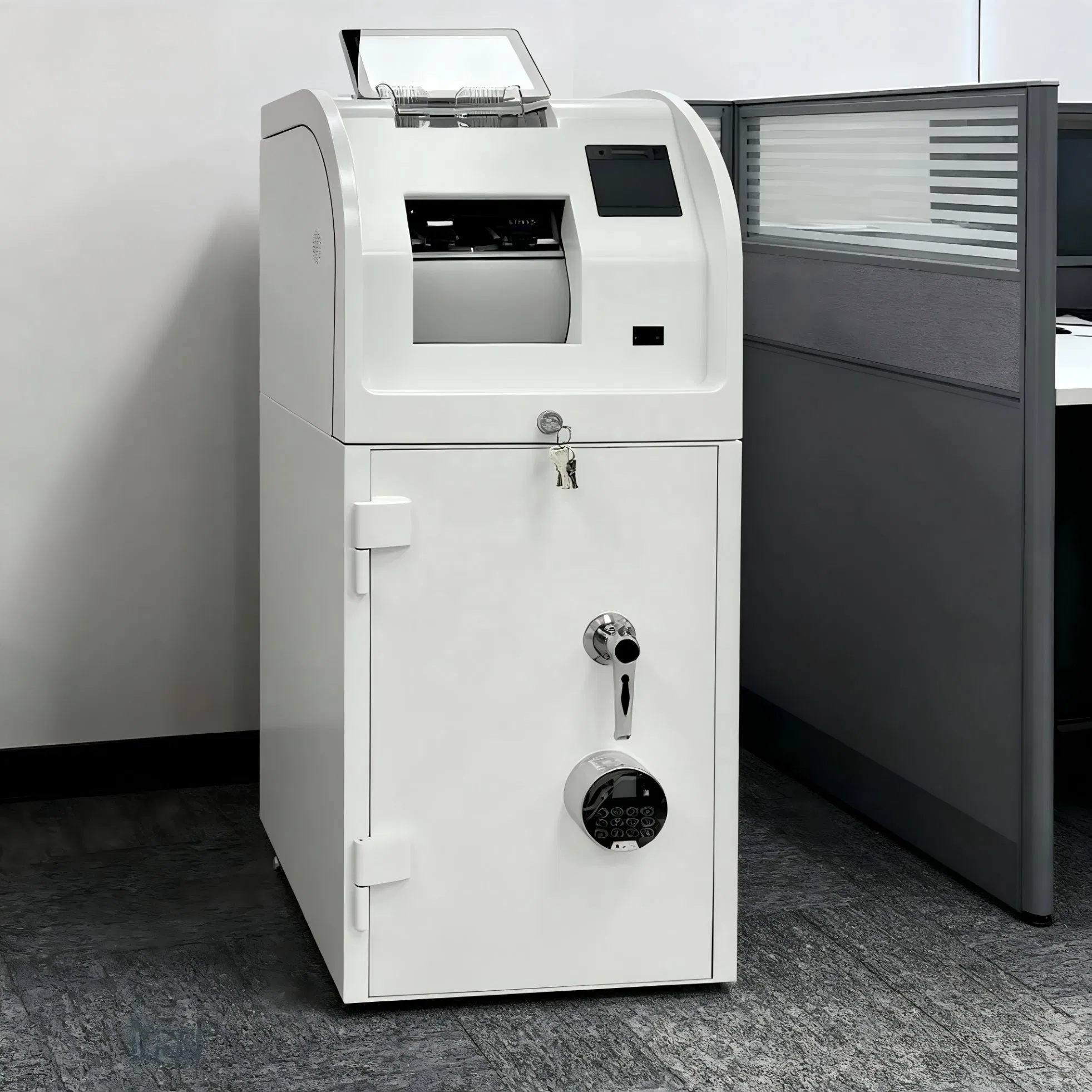 Smart Cash Deposit Machines Cash Safe Box Electronic Banknote Deposit Machine Self Deposit Kiosk with Money Sorter for Business