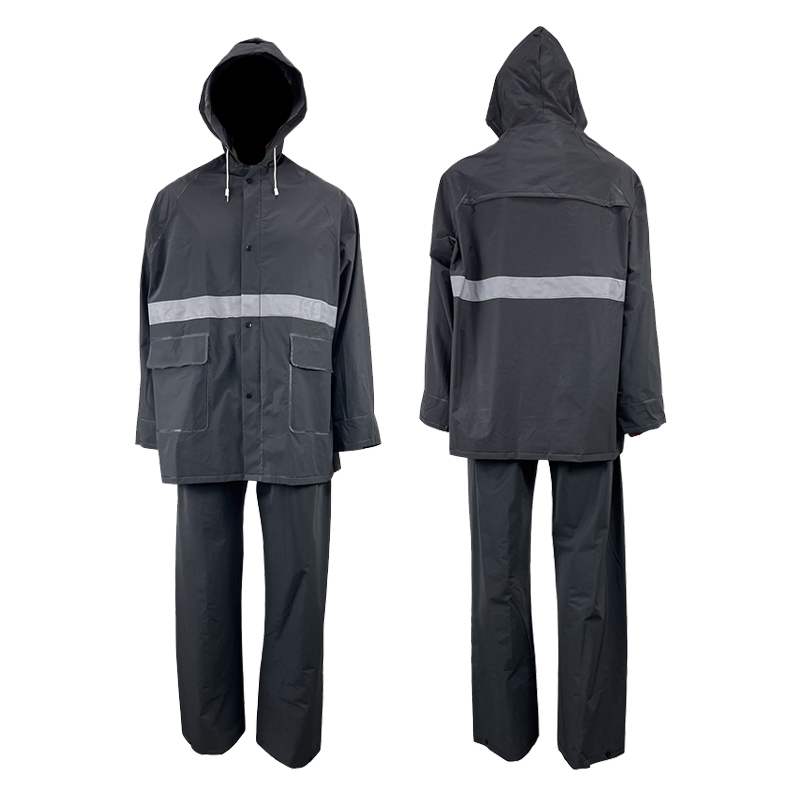 Custom High Quality Rain Jacket with Pants Work Clothes Waterproof Raincoat PVC Polyester Rain Suit