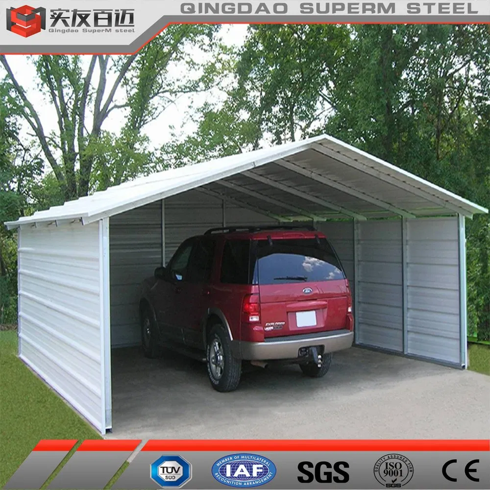 Steel Construction Building Prefabricated Steel Structure Car Storage Shelter Prefab Car Garage Carport
