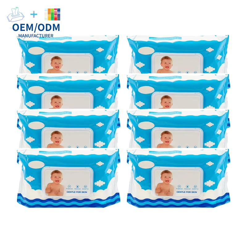 Qimei OEM ODM Organic Baby Eco Friendly 1-120PCS Wipes Natural Nonwoven Baby Wet Sensitive Wipes