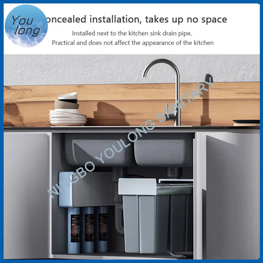 Выдвижной пластиковый мусорный бак для кухни 40л