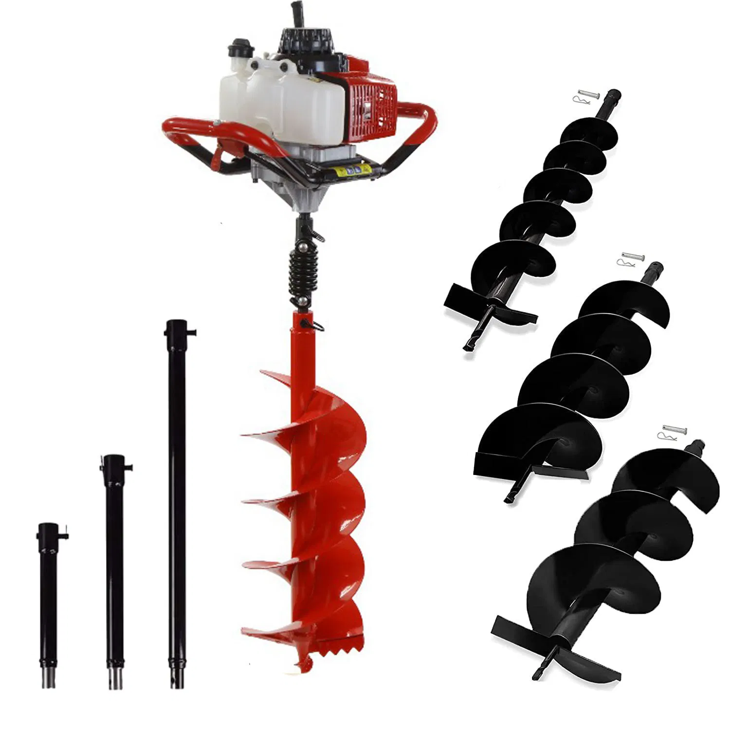 Post Hole Digger Gas Powered 68cc 3.2 HP 2300W 2 Stroke Engine Earth Auger Ground Drill Power Gasoline Earth Auger Machine