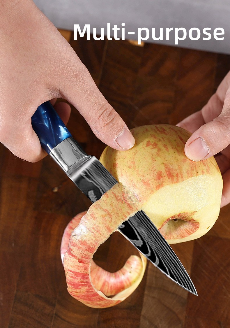 Набор кухонных ножей 10 предметов, дамасская сталь