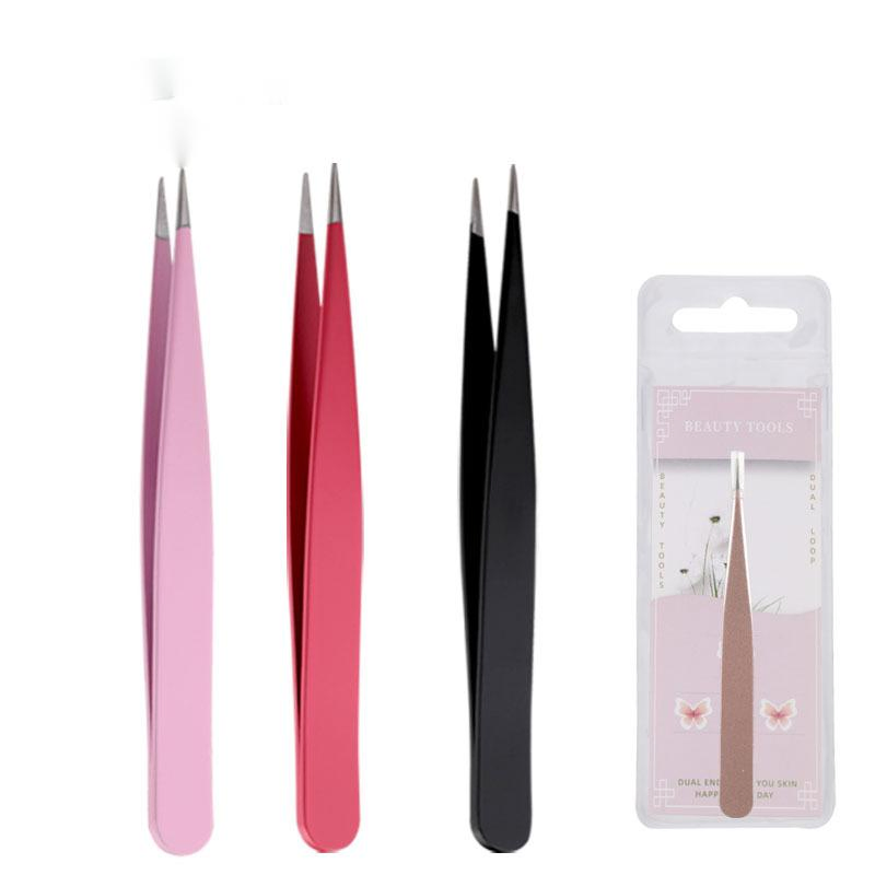 Color Eyebrow Clip Pointed Mouth Eyebrow Clip Stainless Steel Hair-Plucking Eyebrow Trimming Tool Set Eyebrow-Plucking Tweezers