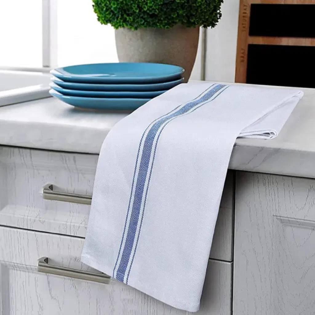 100% Cotton Collection Large Woven Cotton Washable Hand Towels Dishtowel/Tea Towel Set