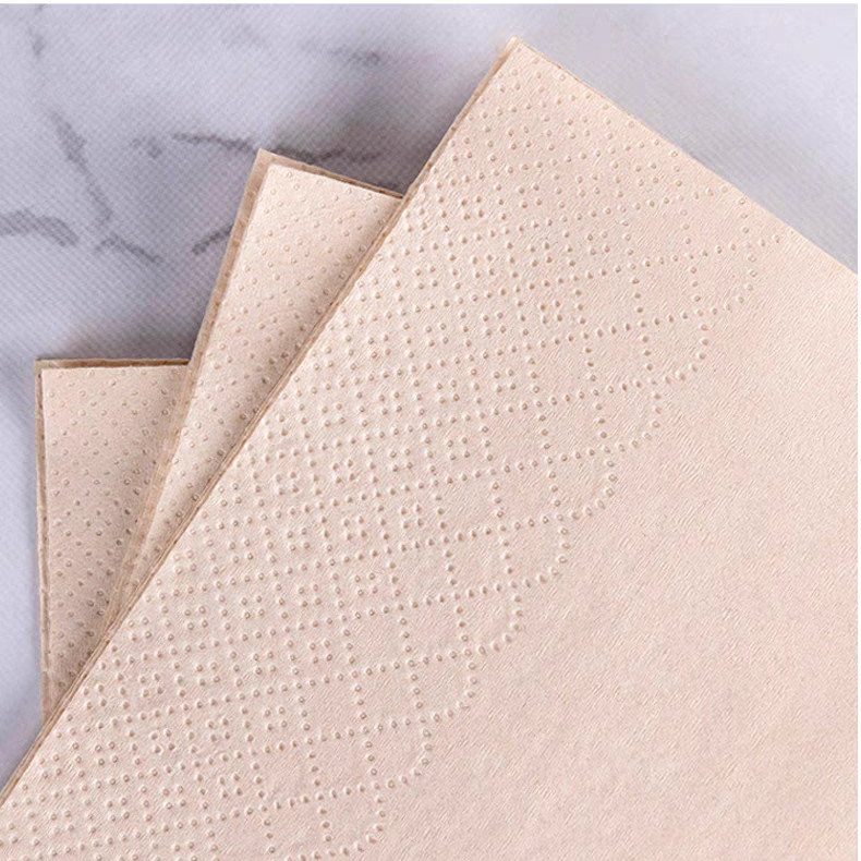 High Quality Embossed Recycled Virgin Wood Pulp Skin Friendly Paper Napkin