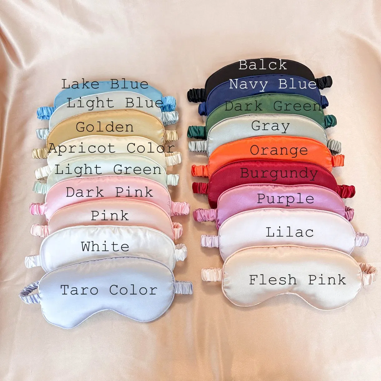 Personalized Your Name Logo Eye Mask Sleep Mask Silky Satin Eye Mask