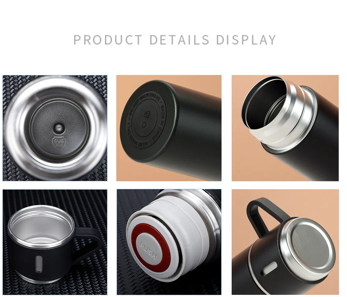 Business Gift 3PCS Coffee Tea Vacuum Flask Stainless Steel Water Bottle Gift Set with 2 Cup