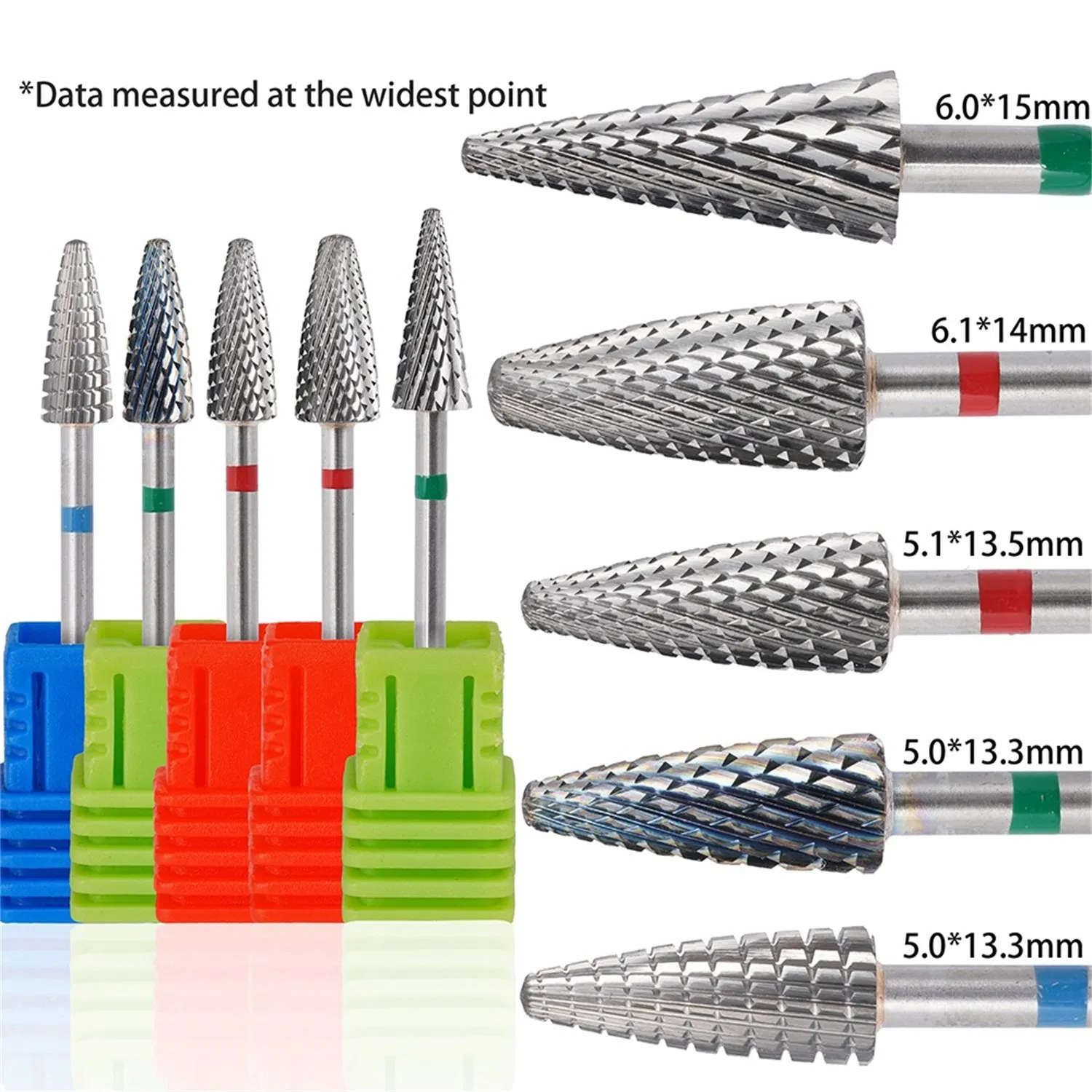 Upgraded Flame/Cone Bits Uncoated Professional Bits High Quality Customized Nail Burr Tungsten Carbide Nail Drill Bit