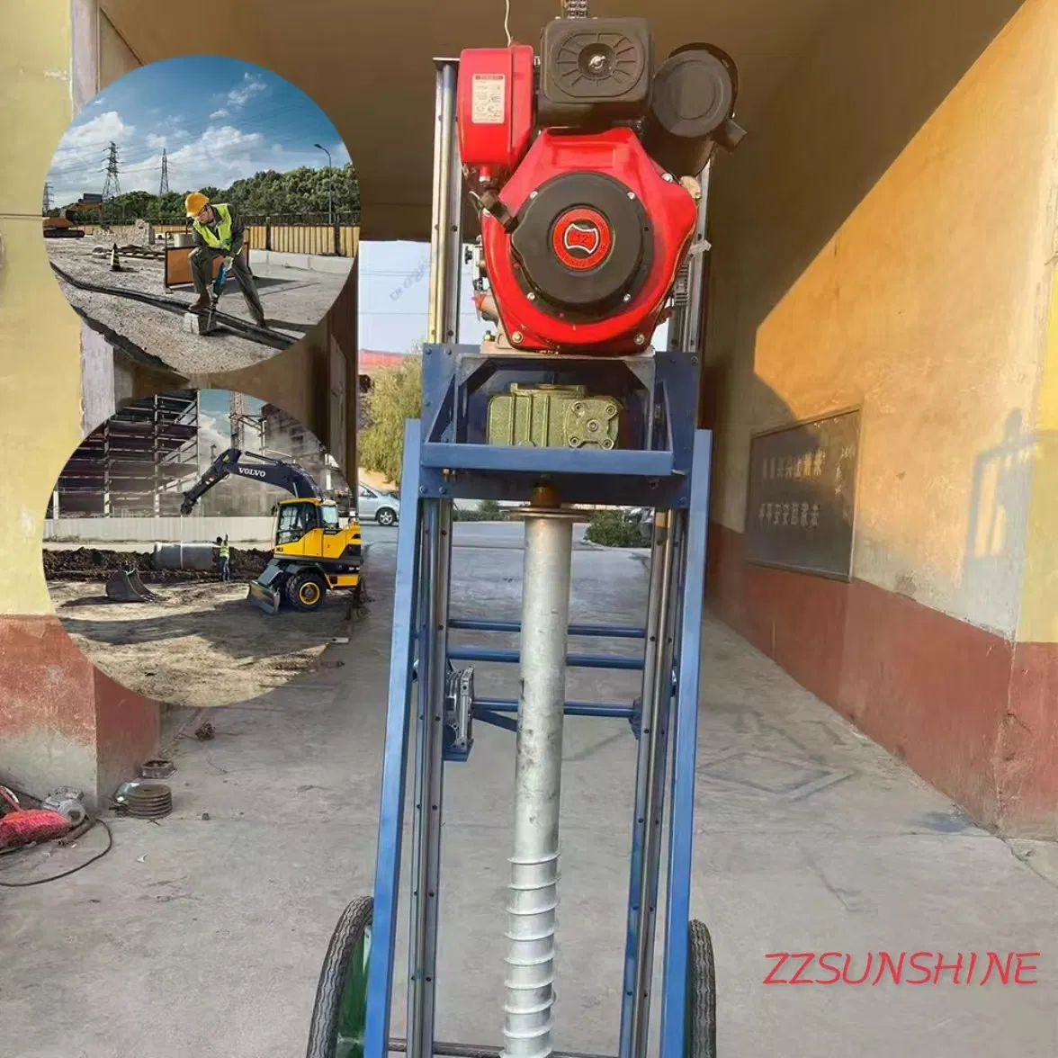 Solar Panel Racking Steel Screw Files Ground Anchor Pile Mounting System Machine for Installing Post