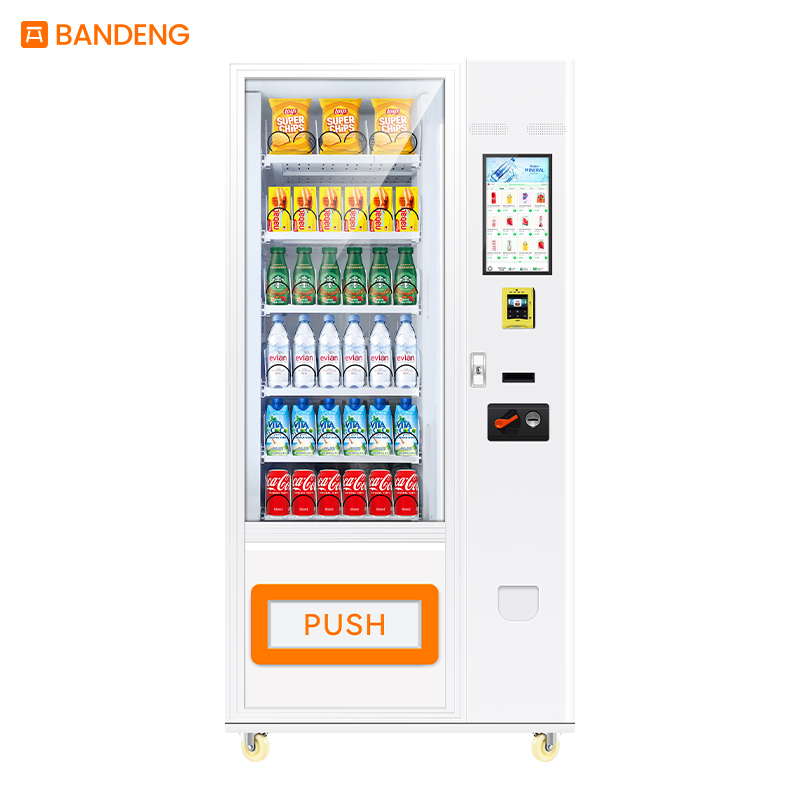 Compact Glass Front Beverage and Snack Vending Machine with Cash Coin Card Payment