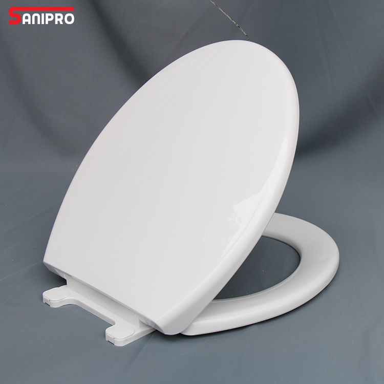 Sanipro Top Fixing Ovu Type Household Thickened Slow Drop Sitting Toilet Lid Universal PP Plastic Toilet Seat Cover for Bathroom