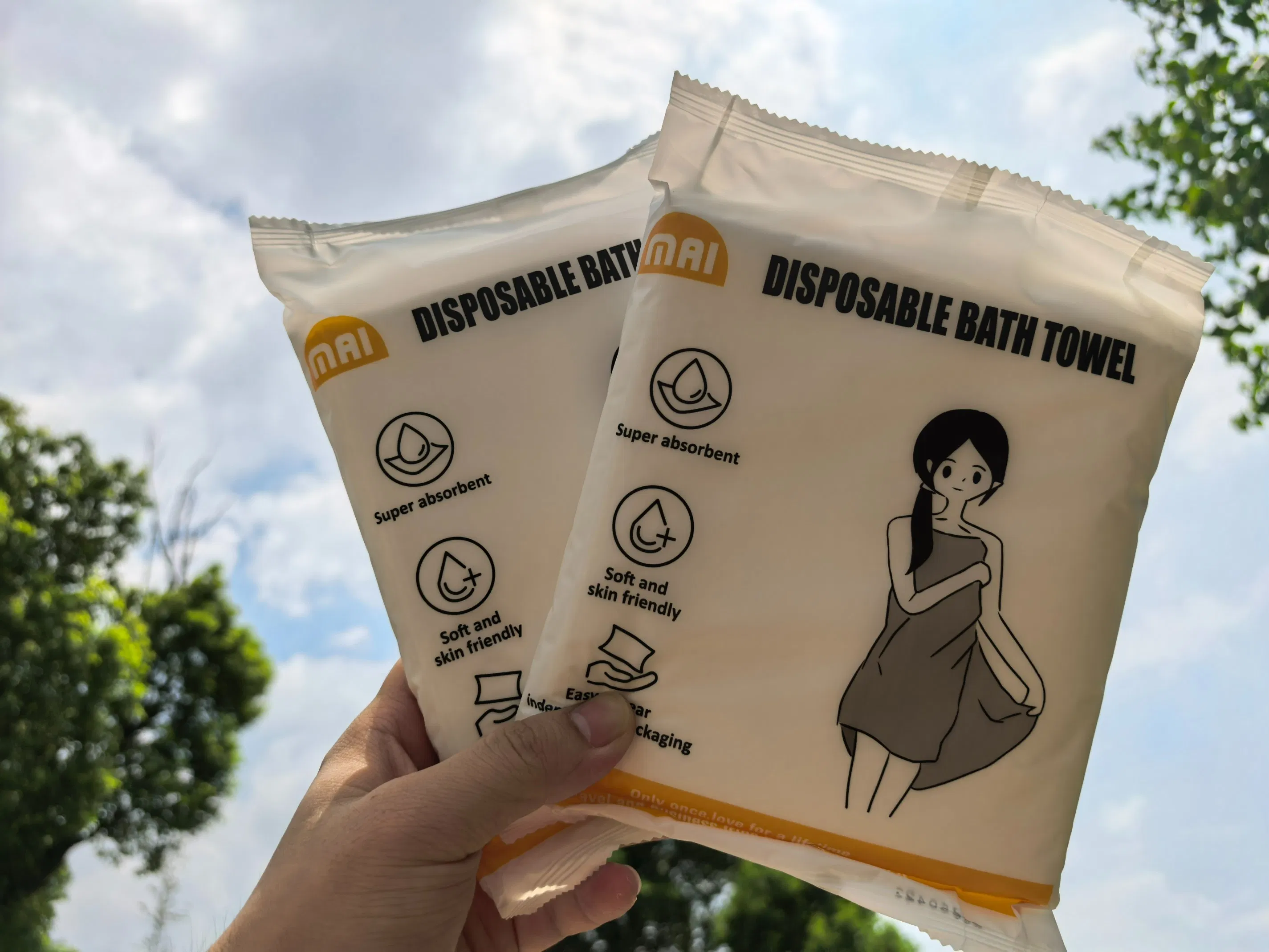 Sunshine Disposable Spunlace Nonwoven Fabric Bath Towel for Hotel