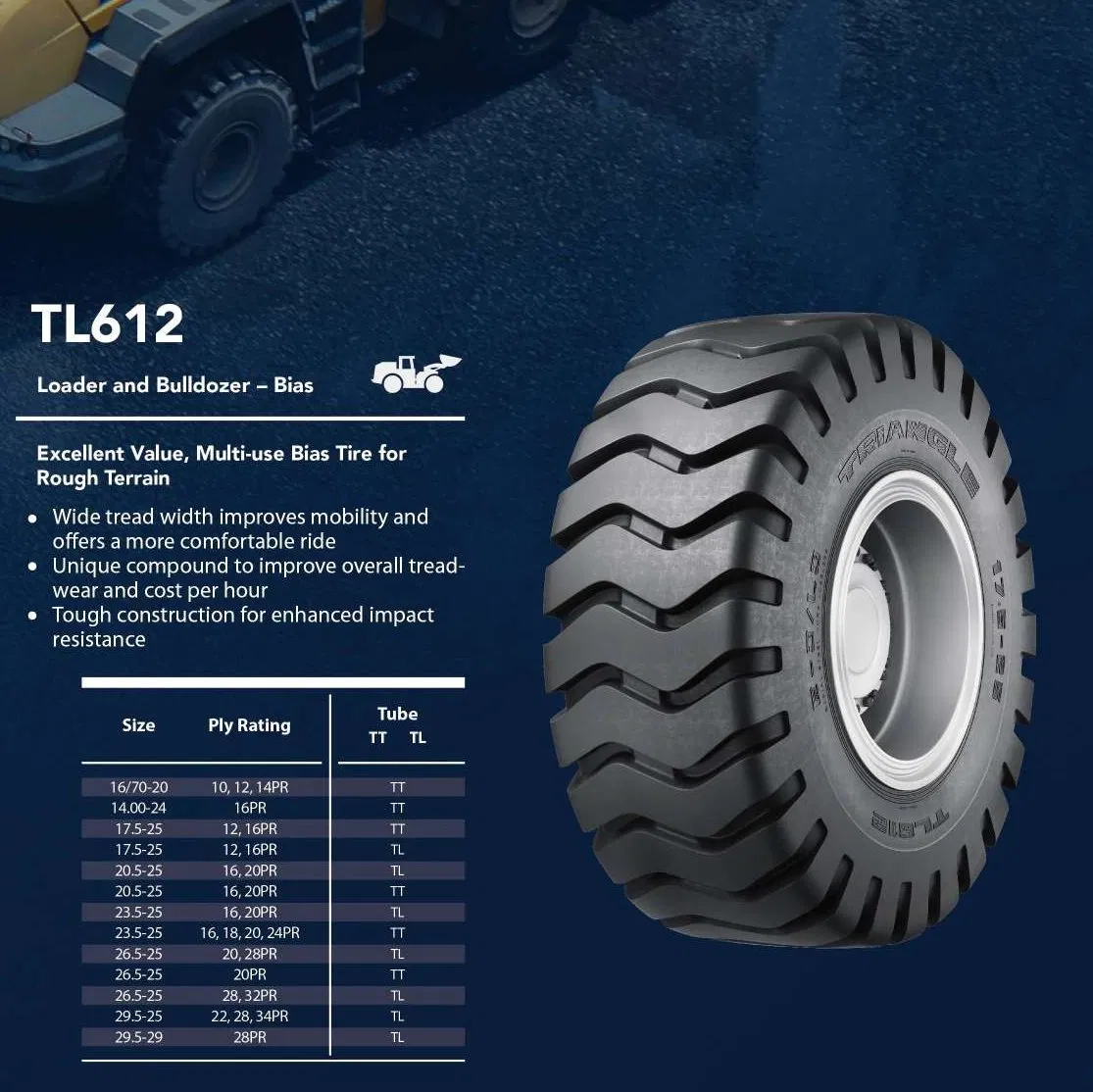 Шина OTR для погрузчиков, скреперов и самосвалов
