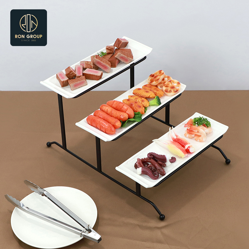 Stylish Multi-Tier Buffet Rack for Elegant Dining Displays