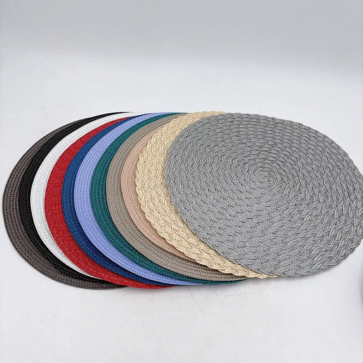 Round Braided Washable Polypropylene for Kitchen Dining Table Placemats