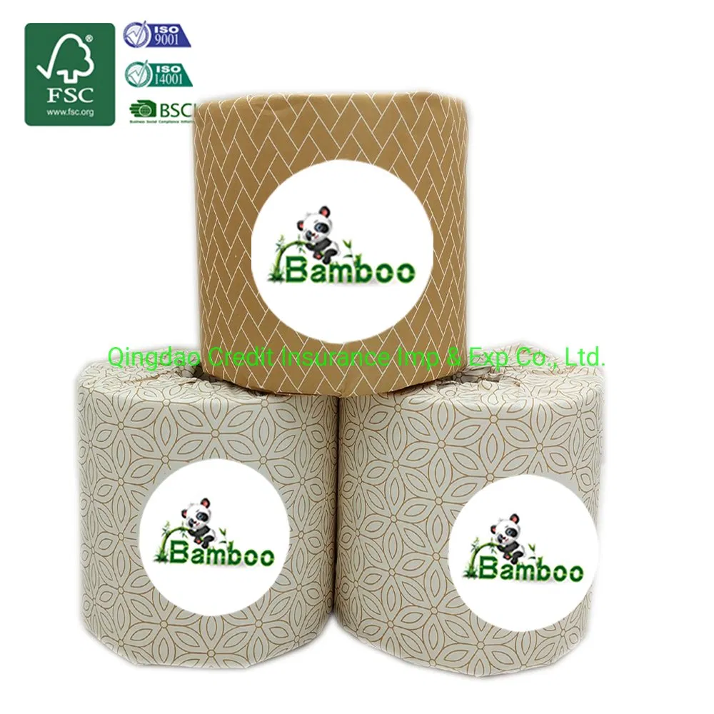 High Quality Bamboo Pulp Bleached White/Unbleached Natural Toilet Tissue Paper