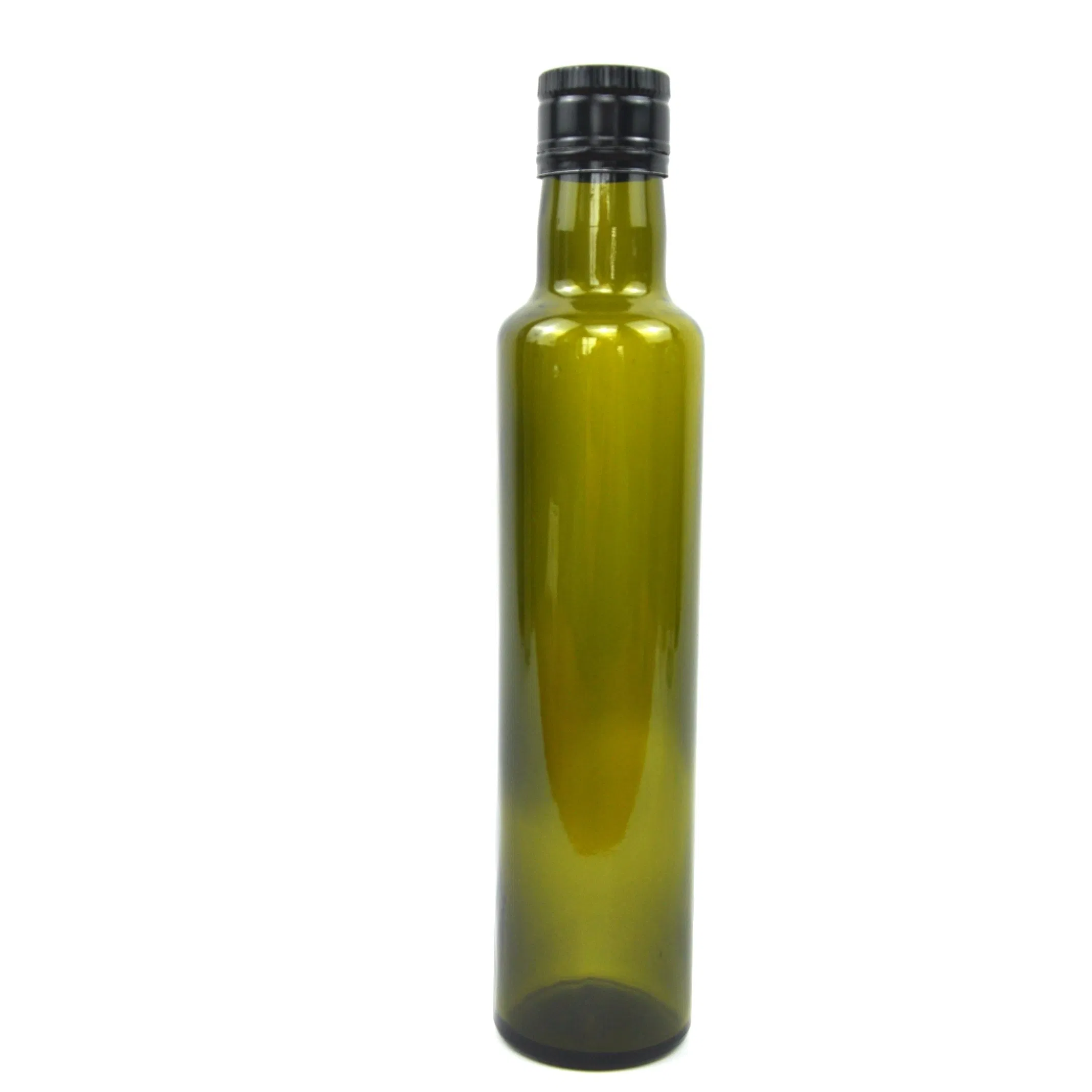 Square Olive Glass Bottle for Kitchen
