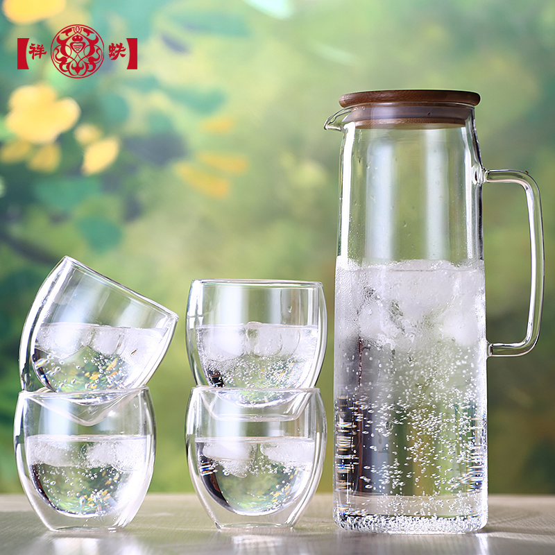 1500ml Wholesale High Borosilicate Handmade Tea & Fruit Infusion Glass Water Pitcher
