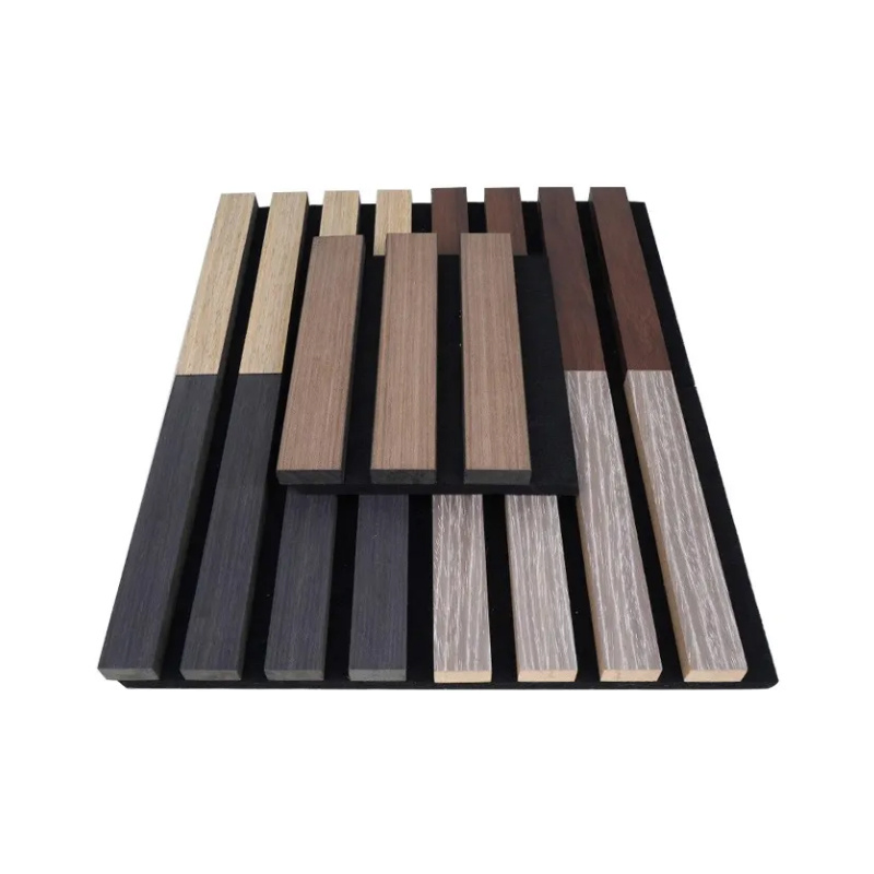 Modern Sound Absorption Proofing Wooden New Design Wood Slat Polyester Fiber Wall Panel
