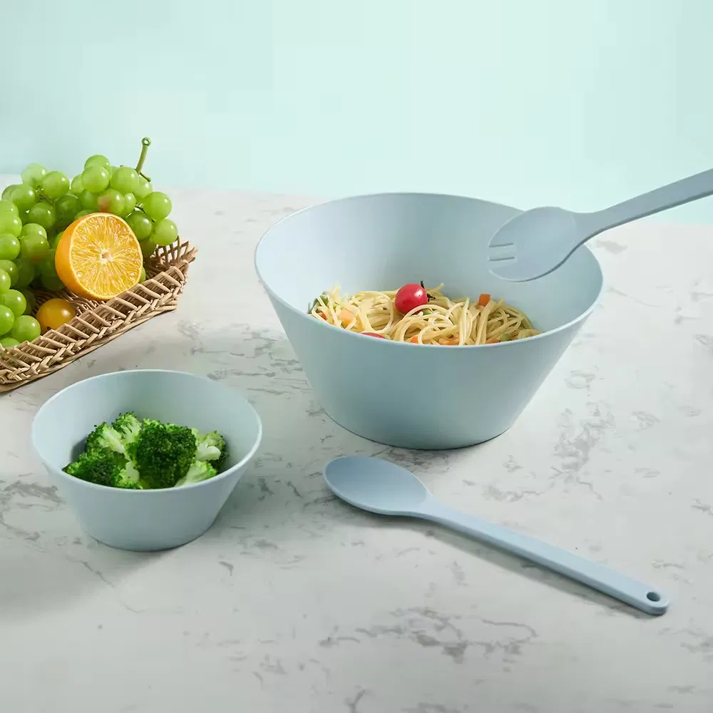 Eco-Friendly 3-Piece Plastic Melamine Salad Mixing Bowl Set