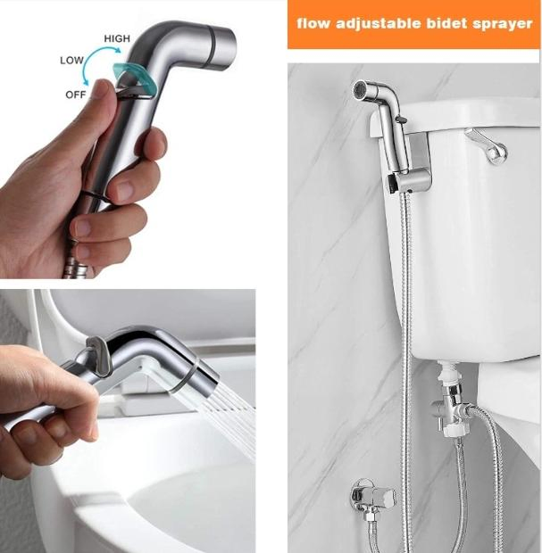 Sanitary Ware Bathroom Accessories Flow Adjustable Bidet Spray Bathroom Toilet Hand Shower Health Faucet Sprayer Shattaf