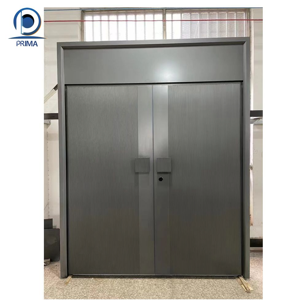 Входная дверь из алюминиевого сплава, черная сталь