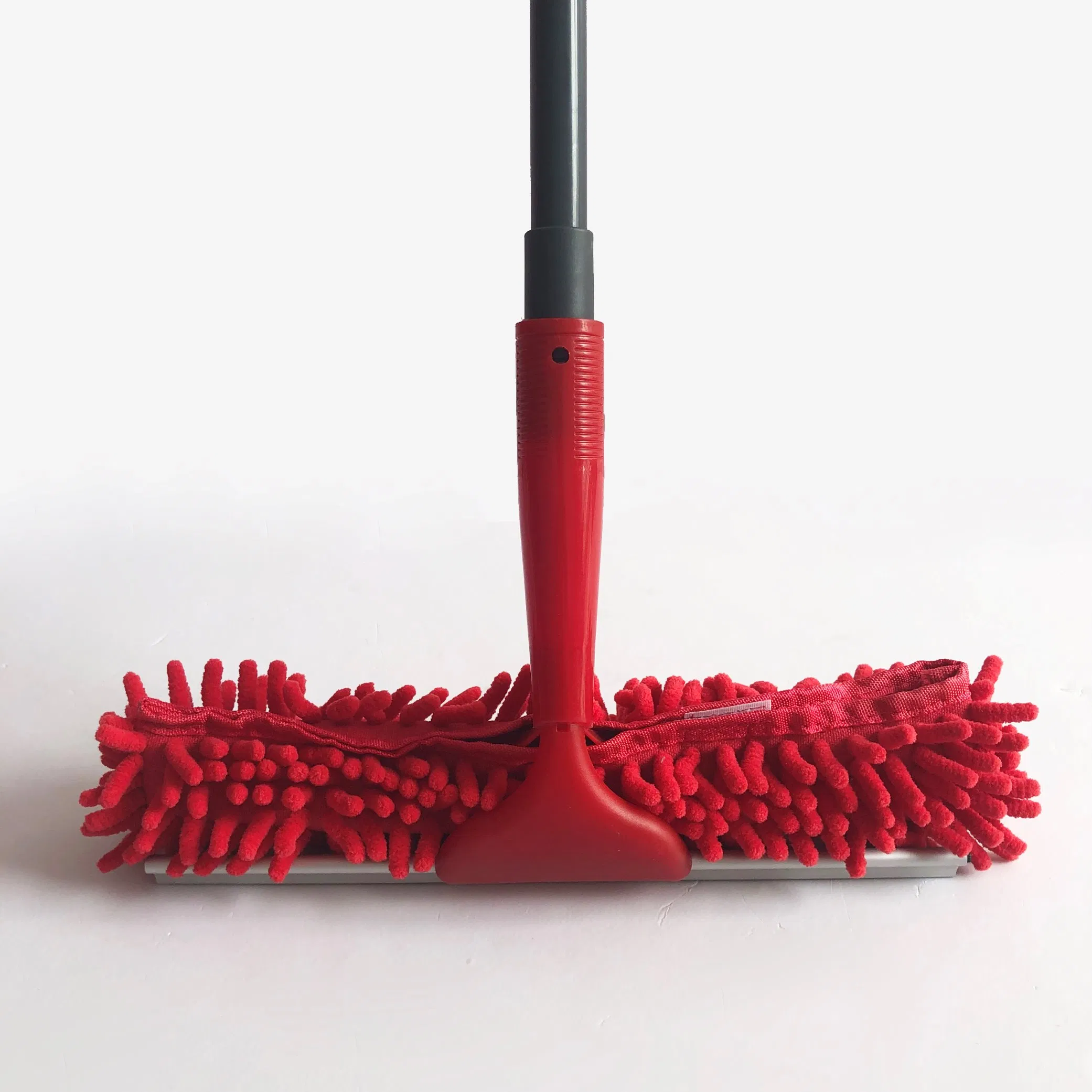 Factory Price Chenille Window Cleaner with Extendable Metal Handle Rubber Squeegee and Chnille Double Side Head for Car Floor Mirror Washing