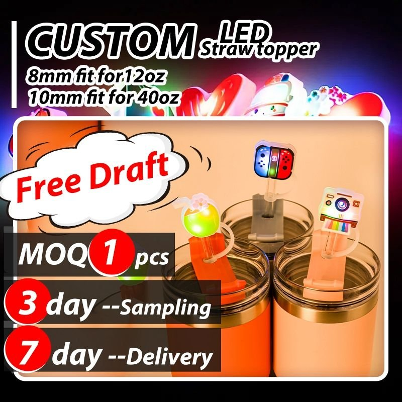 Cute Assorted Big Bow Pink Heart Drinking Custom Silicone Straw Toppers Charms Bulk for Glass Straw Girl