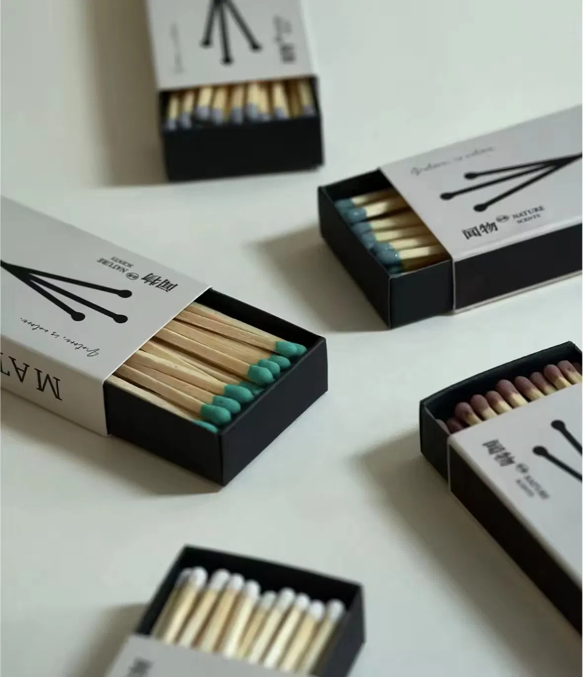 Wholesale Safety Custom Cigar Matches Boxes Luxury Black Matchsticks Box Wood Matches