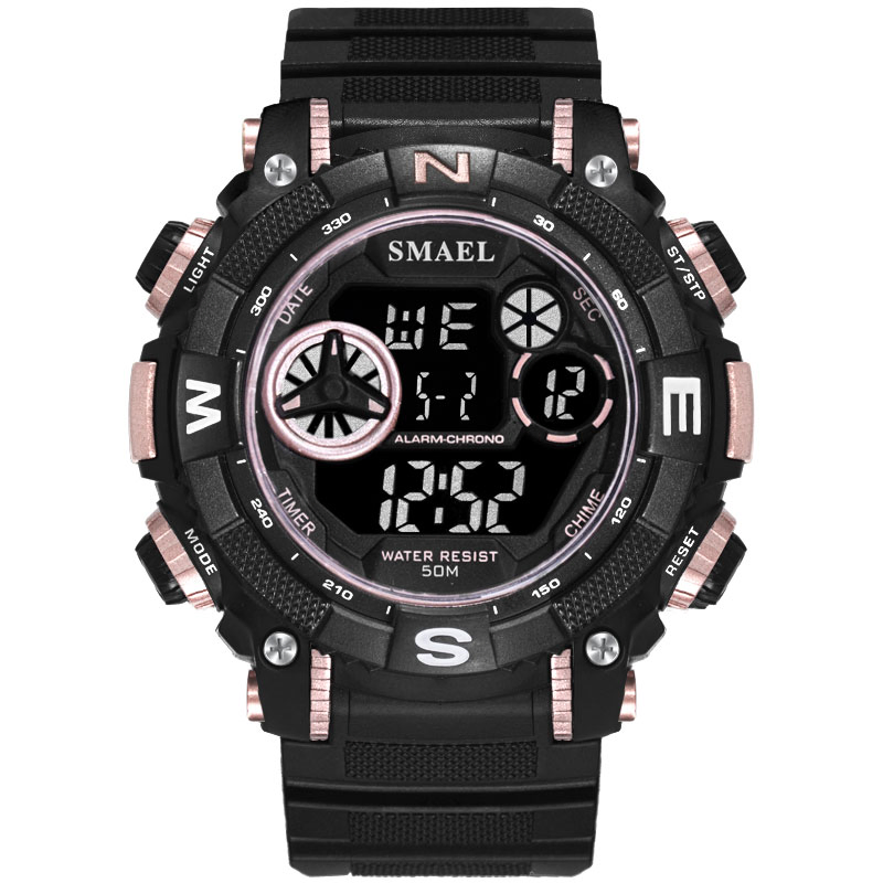 Plastic Case Digital Multifunction Watch Electronic Waterproof Unisex Watch
