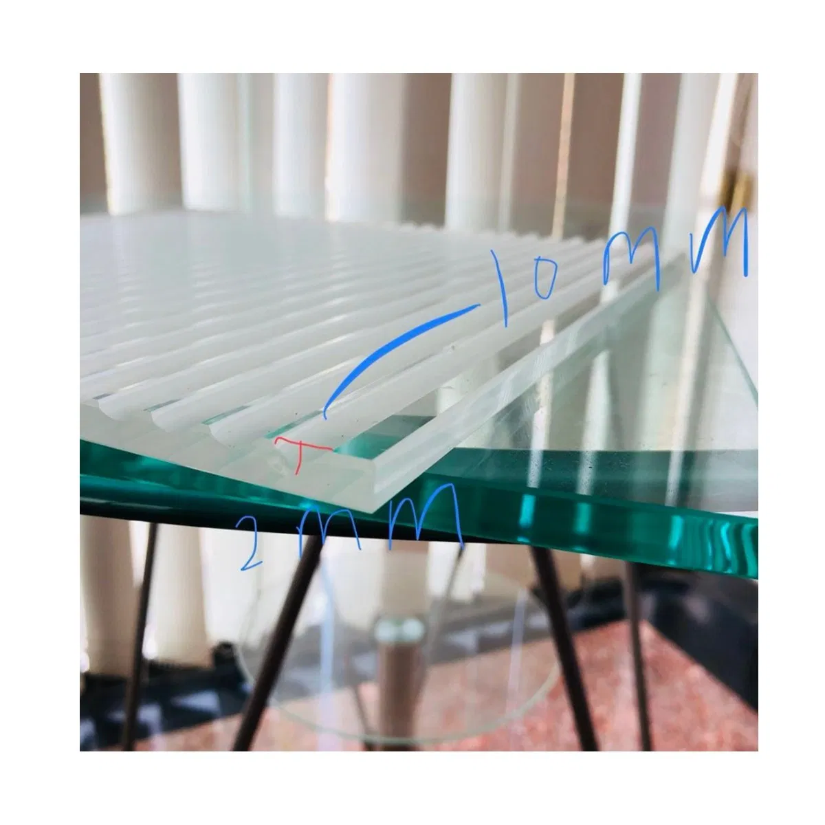 5mm 6mm 8mm 10mm Clear Extra Moru Fluted Glass