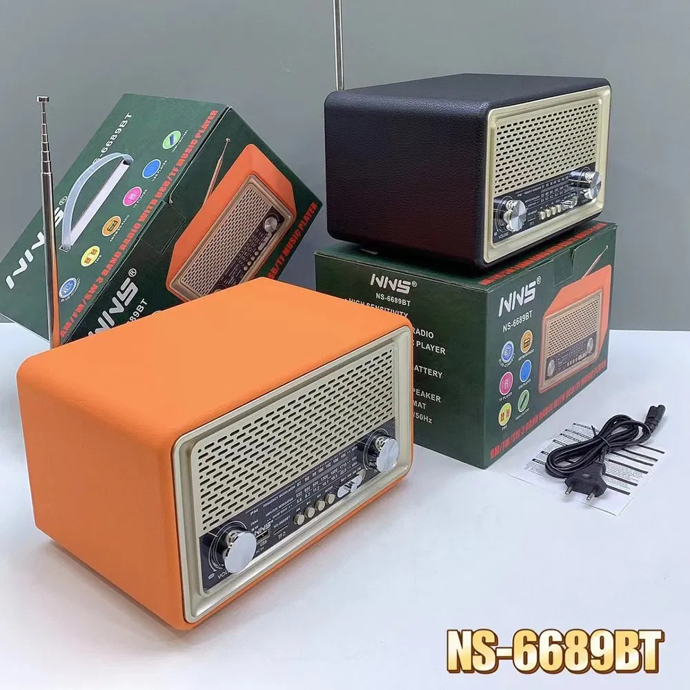 Радио-колонка NS-6689BT в деревянном корпусе с Bluetooth