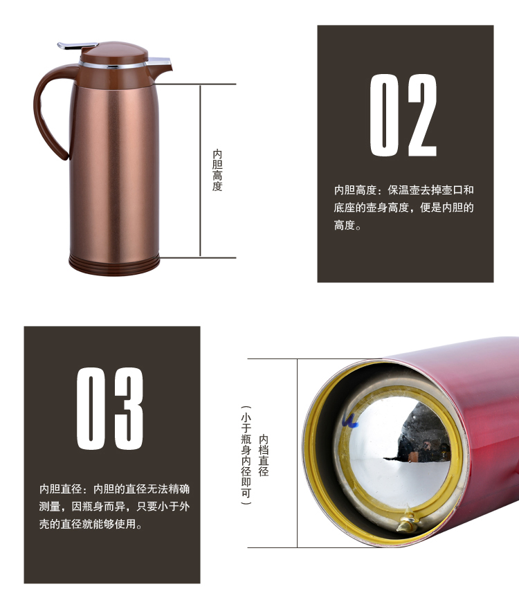 Glass Refill Vacuum Bottle 1L Volume