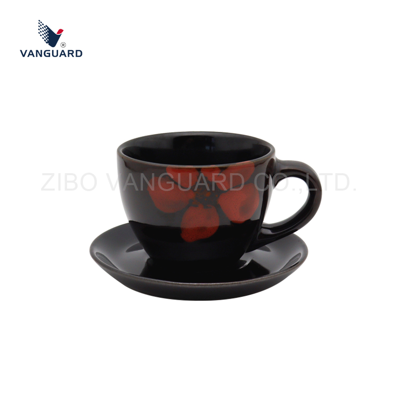 Керамическая чашка с блюдцем 160 мл, простая