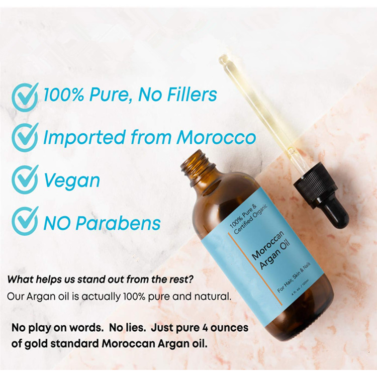 OEM Custom Organic Moroccan Argan Hair Growth Oil for Dry Scalp Treatment